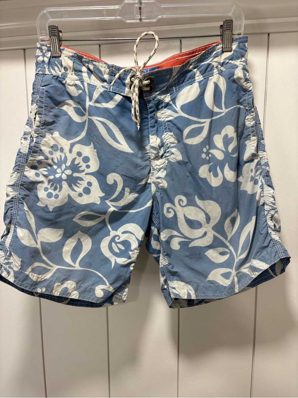 BODEN Mens Swim Trunks Blue Hawaiian Swim Board Shorts Size 30